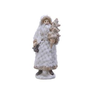 Figurina decorativa - Santa with Fur Jacket | Kaemingk imagine