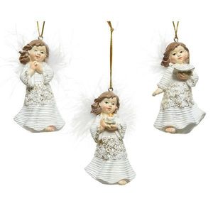 Decoratiune - White Glitter Angel with Hanger - mai multe modele | Kaemingk imagine