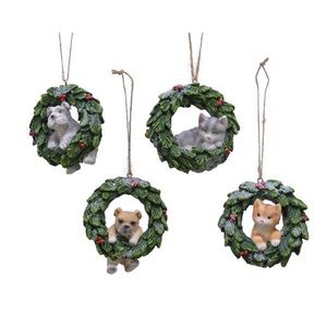 Decoratiune - Wreath with Animal - Dog and Cat - mai multe modele | Kaemingk imagine