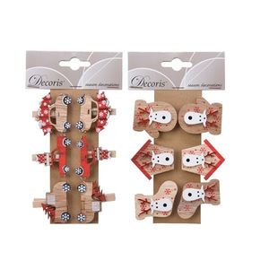 Set 6 carlige decorative - Plywood Reindeer - Car - mai multe modele | Kaemingk imagine
