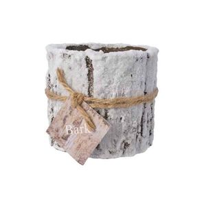 Lumanare - Wax Pillar - Frosted Bark - White | Kaemingk imagine