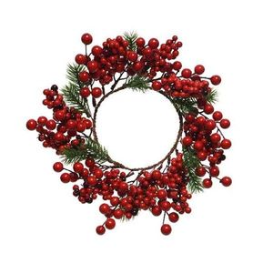 Coronita artificiala - Foam Berry Wreath Pine Green, 28 cm | Kaemingk imagine