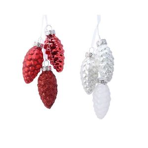 Globuri decorative - Pinecone - Mixed Red and White - mai multe culori | Kaemingk imagine