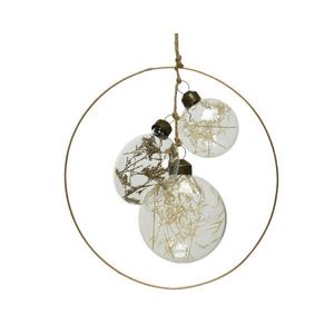 Decoratiune - Glass Discs in Bronze Ring - Transparent | Kaemingk imagine