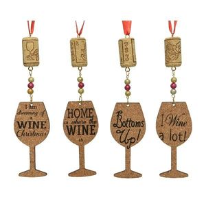Decoratiune - Cork Wine Glass - mai multe modele | Kaemingk imagine