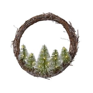 Decoratiune cu leduri - Prel Wreath With Mini Tree Bo 30 cm | Kaemingk imagine