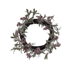 Coronita artificiala - Deco Birch Wreath Pink-Lilac Berries, 35 cm | Kaemingk imagine
