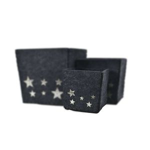 Cutie depozitare - Felt Box Stars, Black 12x12x12cm | Kaemingk imagine