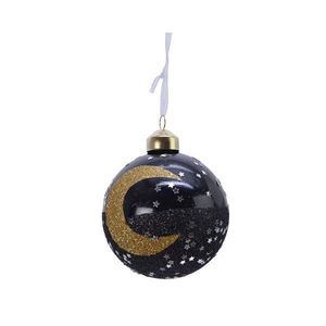 Set 3 globuri - Glitter Stars Moon - Black | Kaemingk imagine