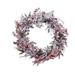 Coronita artificiala - Deco Wreath Frost Red Berries 80 cm | Kaemingk imagine