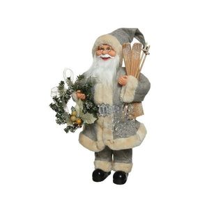 Figurina decorativa - Santa Skis Snowflakes, 30 cm | Kaemingk imagine