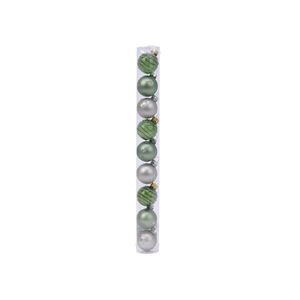 Set 9 globuri - Glass Baubles Deco Green | Kaemingk imagine