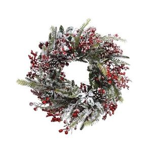 Coronita artificiala - Deco Wreath Frost Red Berries 40 cm | Kaemingk imagine