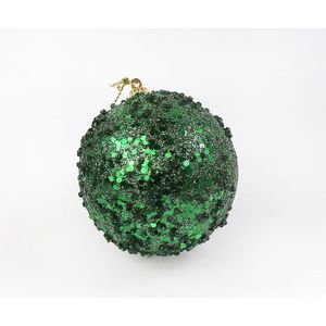 Glob de Craciun - Foam Bauble Pine Green Glitter, 8cm | Kaemingk imagine