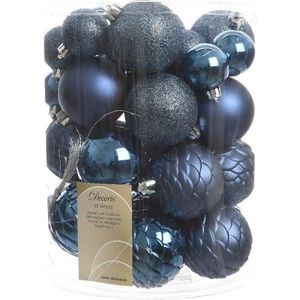Set 38 globuri - Decoris Pinecone assorted, night blue | Kaemingk imagine