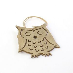 Decoratiune Craciun - Wooden Owl On String, 6.5x8cm | Drescher imagine