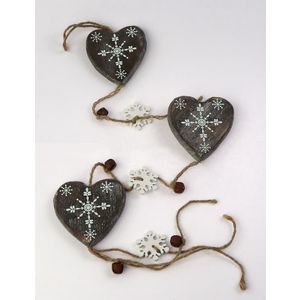 Decoratiune Craciun - Wood Heart-Star Garland, 85cm | Pusteblume imagine