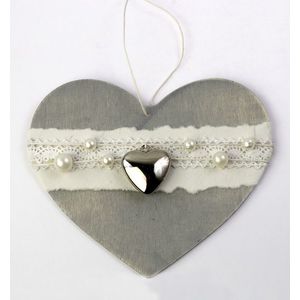 Decoratiune Craciun - Wood Heart, grey 15cm | Pusteblume imagine