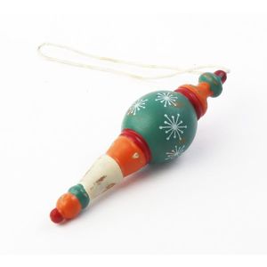 Decoratiune Craciun - Wooden Ornament On String, petrol/burgundy/orange 10cm | Drescher imagine