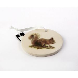 Decoratiune Craciun - Porcelain Disk on String-Squirrel, 8cm | Drescher imagine