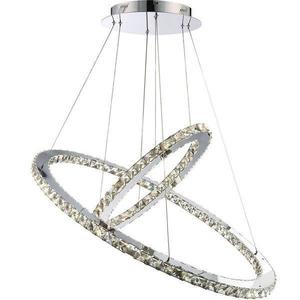 Candelabru Pendul Lumina Led Oval, Pandantiv de cristal din sticla, cu doua inele (40 + 60cm) TotulPerfect imagine
