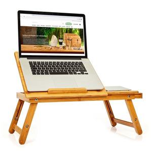 Blumfeldt Masă servire pat, pliabilă, masă pentru laptop, reglabilă pe înălțime, 54 × 21 - 29 × 35 cm (lx H x A), bambus imagine