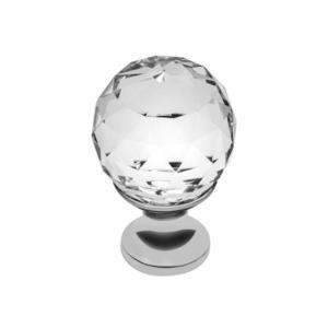 Buton pentru mobila cristal CRPA, finisaj crom lucios+cristal transparent, D: 25 mm imagine