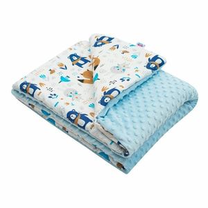 New Baby Pătură pentru copii Minky Ursuleți, albastră, 80 x 102 cm imagine