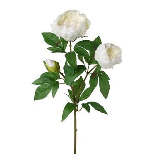 Floare artificială Bujor, alb, 70 cm imagine