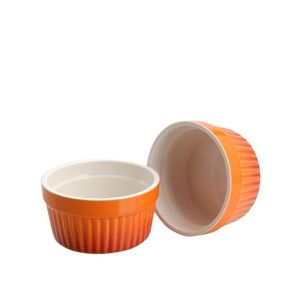 Set 2 vase pentru cuptor Cuisine din ceramica portocalie 200ml imagine