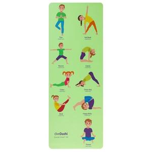 Saltea Yoga pentru Copii OmDashi, 153cmx 61cmx 0.6 cm, TPE printata UV 9 posturi yoga, 1 buc imagine