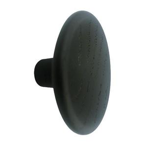 Buton din lemn pentru mobila Disc Wood, finisaj negru mat lacuit, D 50 mm imagine