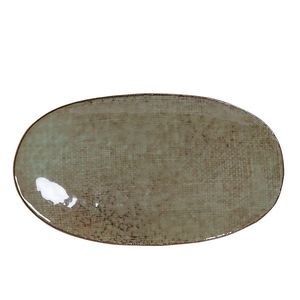 Platou oval Pebble din ceramica turcoaz 28.1x16.5 cm imagine
