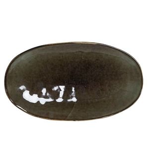 Platou Olive din ceramica verde 29x17 cm imagine