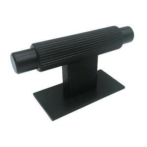 Buton pentru mobila Arpa Plate, finisaj negru periat, 70x25 mm imagine