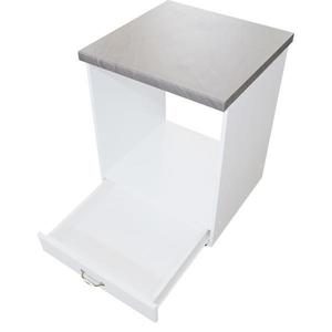 Corp pentru cuptor incorporabil cu sertar Zebra, Alb/MDF Alb mat, cu blat beton, 60 x 85 x 60 cm imagine