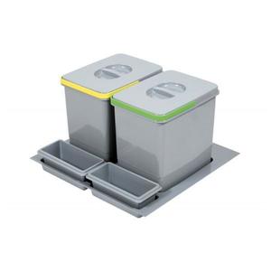 Cos de gunoi Praktico incorporabil in sertar, cu 2 recipiente, pentru corp de 600 mm latime H: 300 mm - Maxdeco imagine