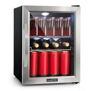 Klarstein Beersafe M, frigider, C, LED, 2 grătare metalice, ușă din sticlă, neagră imagine