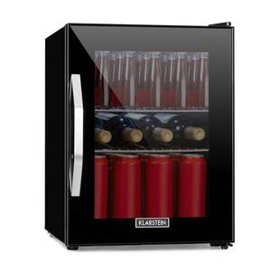 Klarstein Beersafe M Onyx, frigider, C, LED, 2 grătare metalice, ușă din sticlă, onyx imagine