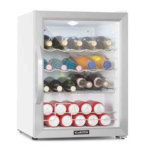 Klarstein Beersafe XL Crystal White, frigider, D, 60 l, LED, ușă din sticlă, alb/argintiu imagine