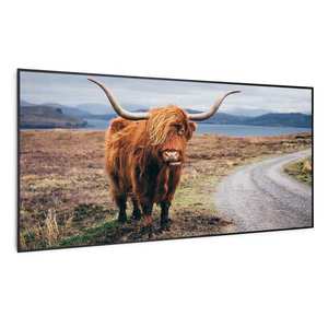 Klarstein Wonderwall Air Art Smart, încălzitor cu infraroșu, vacă, 120 x 60 cm, 700 W imagine