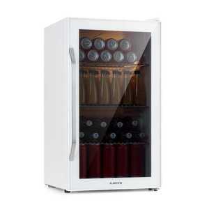 Klarstein Beersafe XXL Crystal White, frigider, 80 litri, 3 rafturi, ușă panoramică din sticlă, oțel inoxidabil imagine