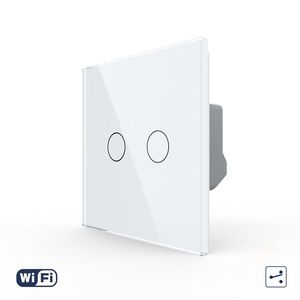 Intrerupator Dublu Cap Scara / Cruce Wi-Fi cu Touch LIVOLO din Sticla – Serie Noua imagine