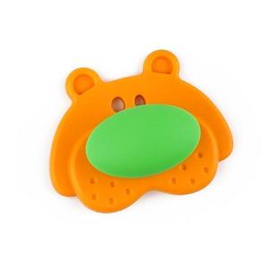 Buton pentru mobila copii Joy Ursulet, finisaj portocaliu cu nasuc verde CB, 30 mm imagine