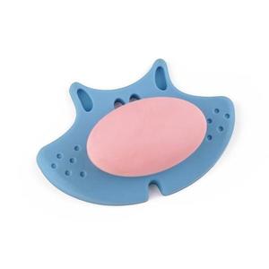 Buton pentru mobila copii Joy Pisica, finisaj bleu cu nasuc roz CB, 30 mm imagine