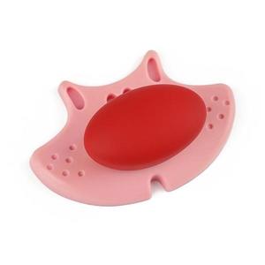 Buton pentru mobila copii Joy Pisica, finisaj roz cu nasuc rosu CB, 30 mm imagine