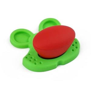 Buton pentru mobila copii Joy Tigru, finisaj verde cu nasuc rosu CB, 30 mm imagine