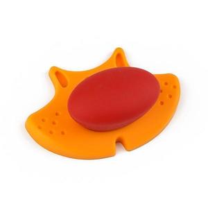 Buton pentru mobila copii Joy Pisica, finisaj portocaliu cu nasuc rosu CB, 30 mm imagine