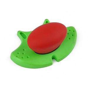 Buton pentru mobila copii Joy Pisica, finisaj verde cu nasuc rosu CB, 30 mm imagine