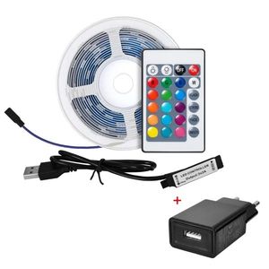 Pachet banda LED BroadLink + Adaptor, Lungime 3m, Aplicatie, Control vocal, Telecomanda imagine